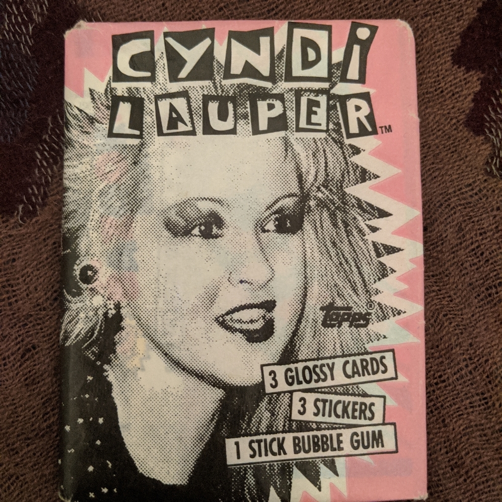 Vintage Cyndi Lauper cards and bubble gum